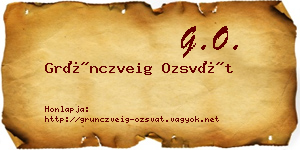 Grünczveig Ozsvát névjegykártya